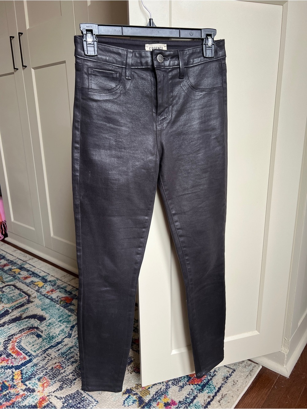 L’Agence Margot High Rise Coated Skinny Jean in Greystone Size 26 US 2
